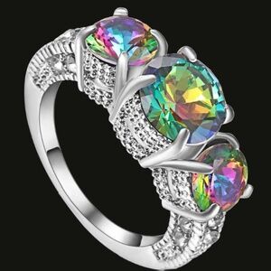 Ring 18K white gold filled